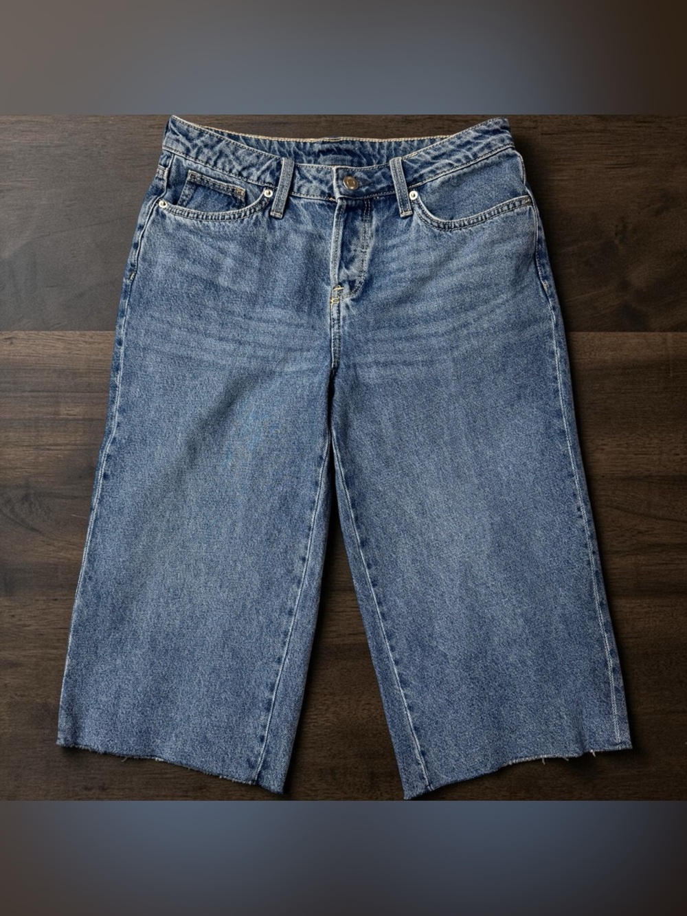 Divided Blue Denim Bermuda Shorts